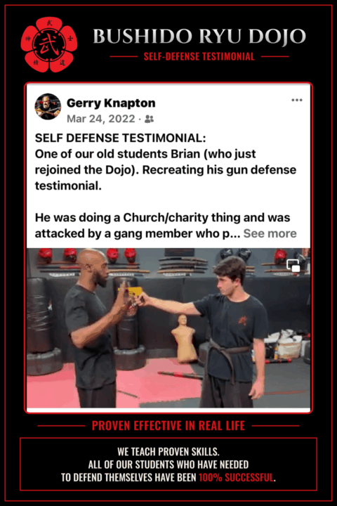 Brian's self-defense vs. a gang member who pulled a pistol on him during a robbery attempt