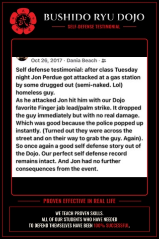 Jon self-defense versus a guy at a gas station who attacked him