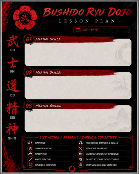 Bushido Ryu Dojo Lesson Plans