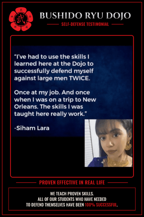 SELF DEFENSE TESTIMONIAL Girl has to defend herself on two occasions using the self-defense skills that we taught her. 