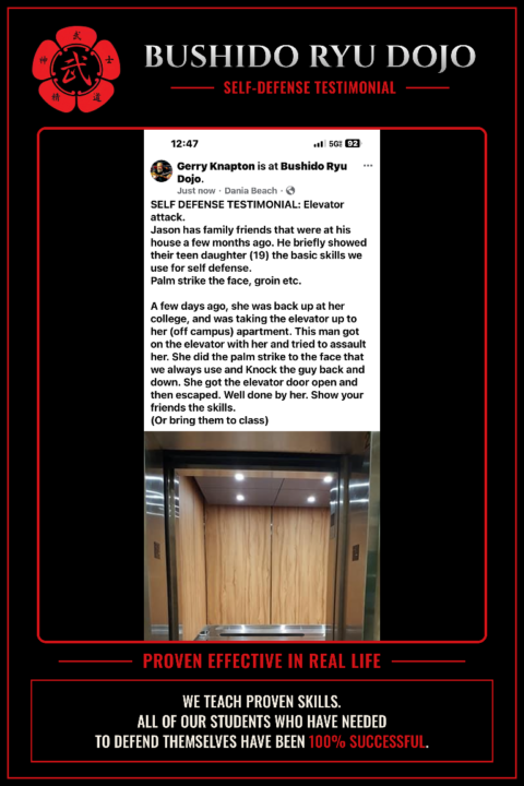 Self defense success story. Girl has to defend herself against a guy on an elevator.