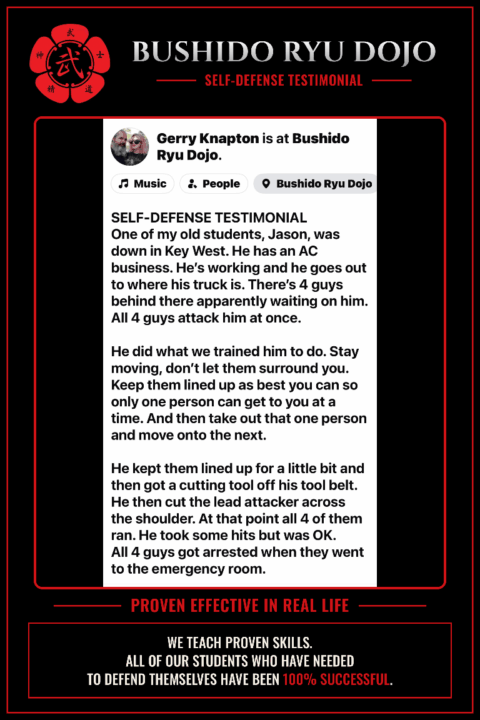SELF DEFENSE TESTIMONIAL Jason gets attacked by four guys when he's working down in Key West. 